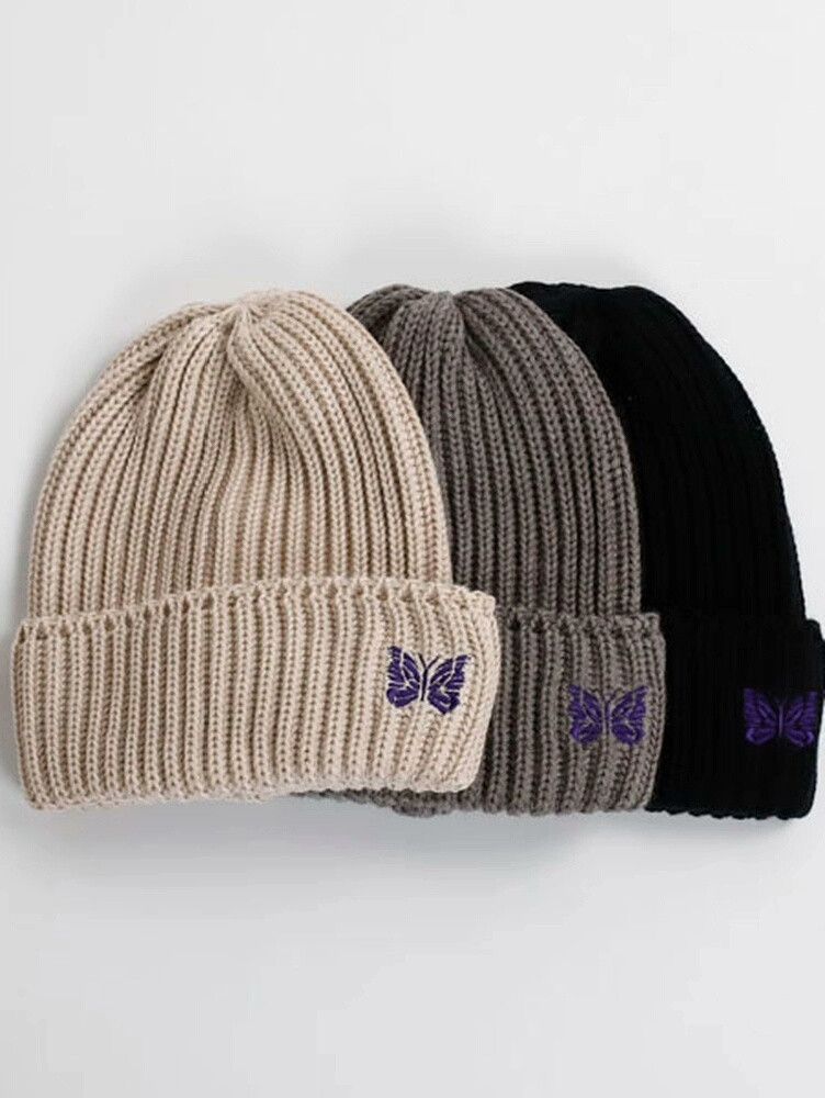 Needles NEEDLES Wool Butterfly Embroidered Watch Cap Size ONE SIZE - 4 Thumbnail