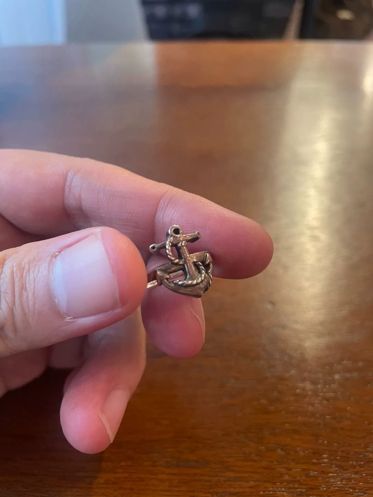Vintage Vintage 1950s USN Anchor Silver Ring Size ONE SIZE - 2 Thumbnail