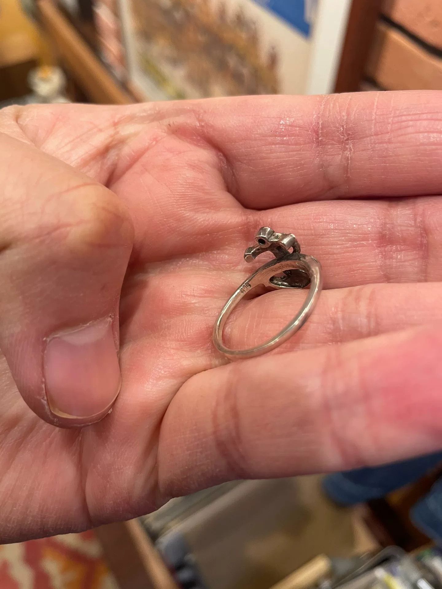 Vintage Vintage 1950s USN Anchor Silver Ring Size ONE SIZE - 6 Thumbnail