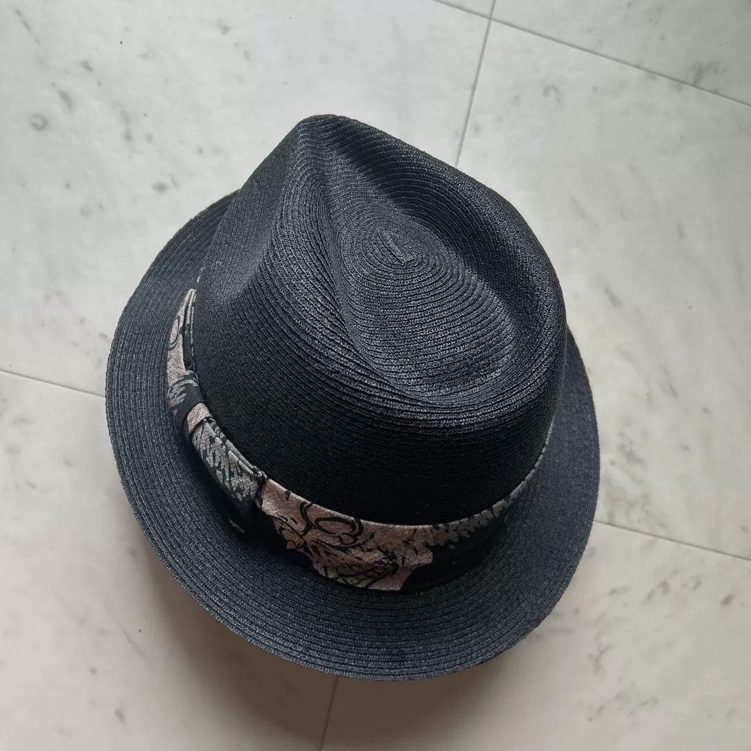 Gangster Doodles Gansterville Skull Motif Panama Hat Size ONE SIZE - 3 Thumbnail