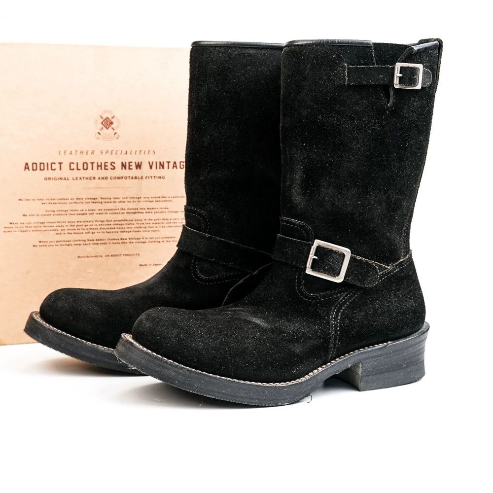 ADDICT ADDICT Engineer Boots Nubuck Leather Black 8 Size US 8 / EU 41 - 2 Thumbnail