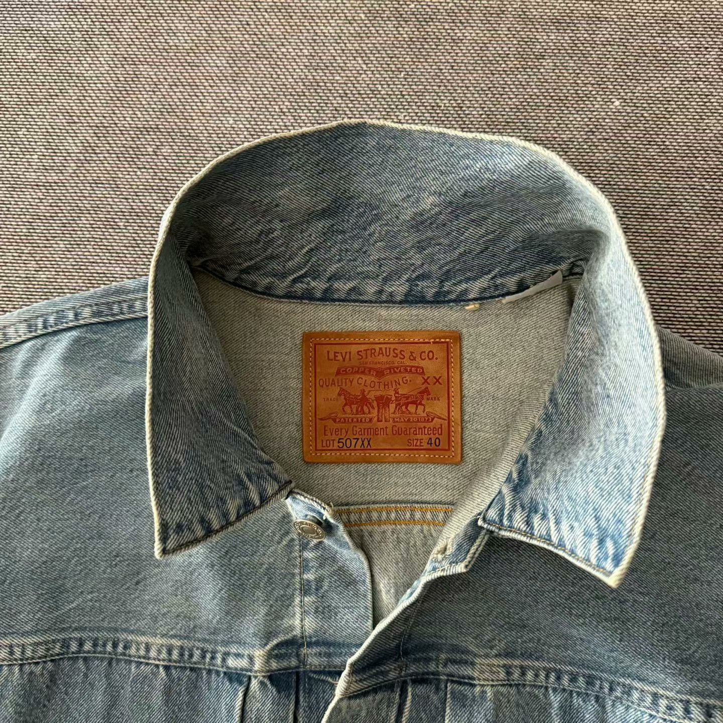 LVC Levi's LVC 507XX Washed Denim Jacket Size US XXS / EU 40 - 3 Thumbnail