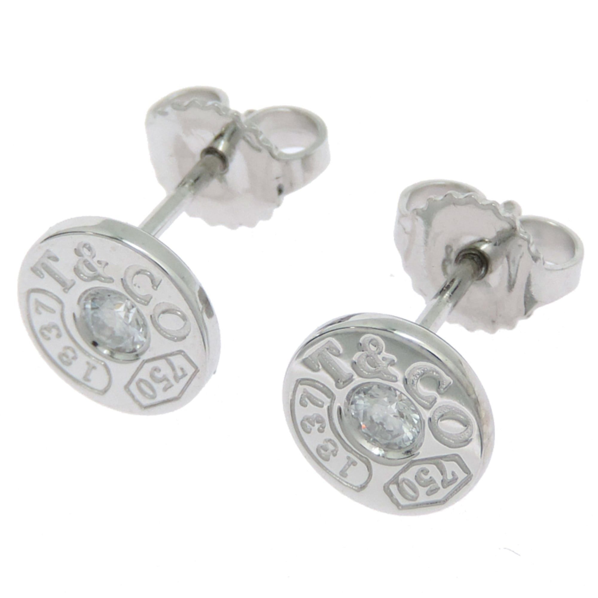 Tiffany & Co. Tiffany & Co. 1837 Circle Diamond Earrings for Women and Men, 33285663, 750 White Gold Size ONE SIZE - 2 Thumbnail