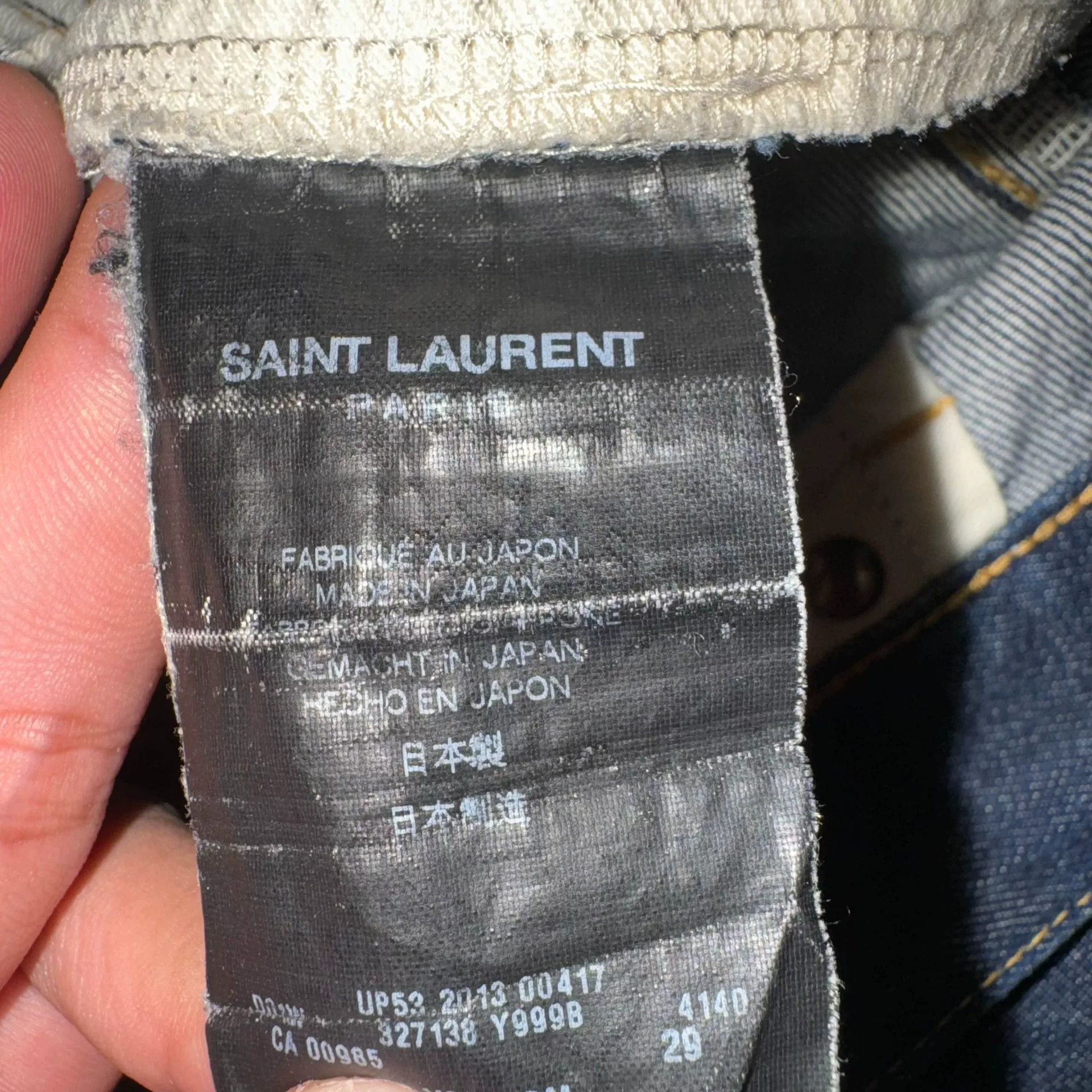 Saint Laurent Paris Saint Laurent SLP13FW Raw Denim Jeans Size US 29 - 4 Thumbnail