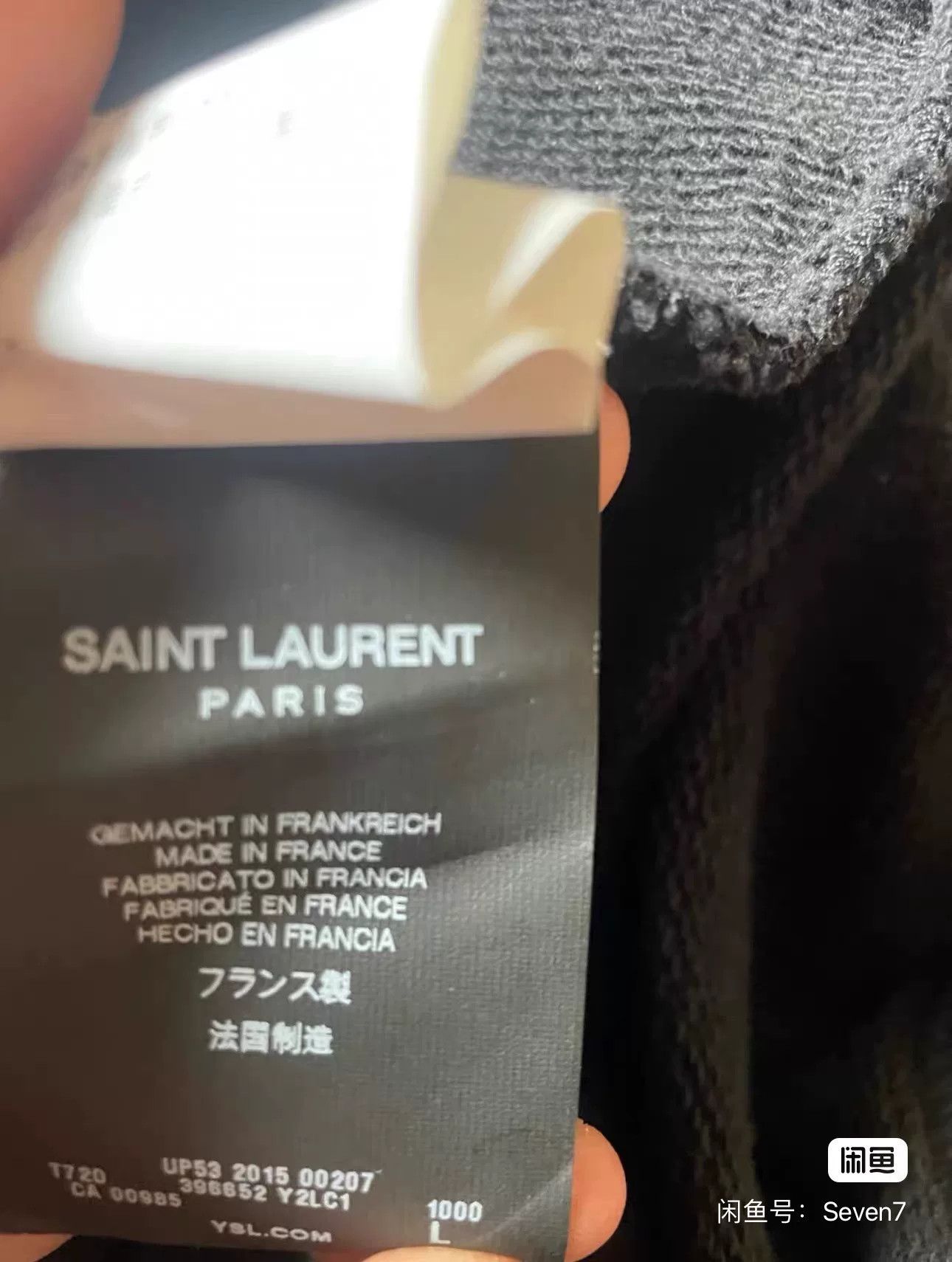 Saint Laurent Paris Saint Laurent Paris Black Round Neck Sweatshirt Size US L / EU 52-54 / 3 - 3 Thumbnail