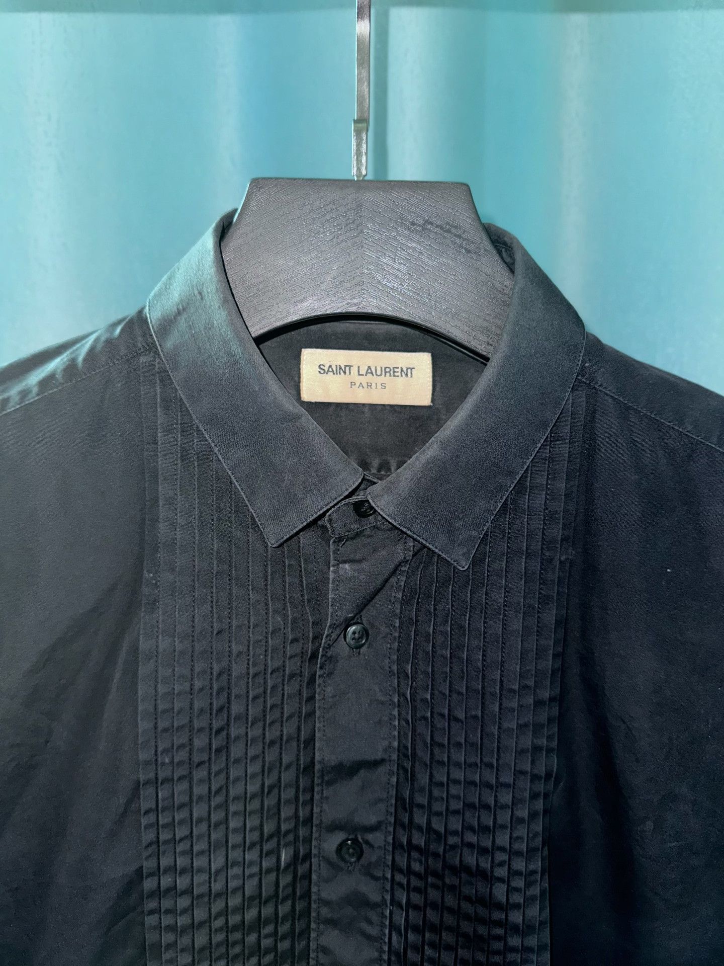 Saint Laurent Paris Saint Laurent 15FW Silk Pleated Shirt Size US XXS / EU 40 - 3 Thumbnail