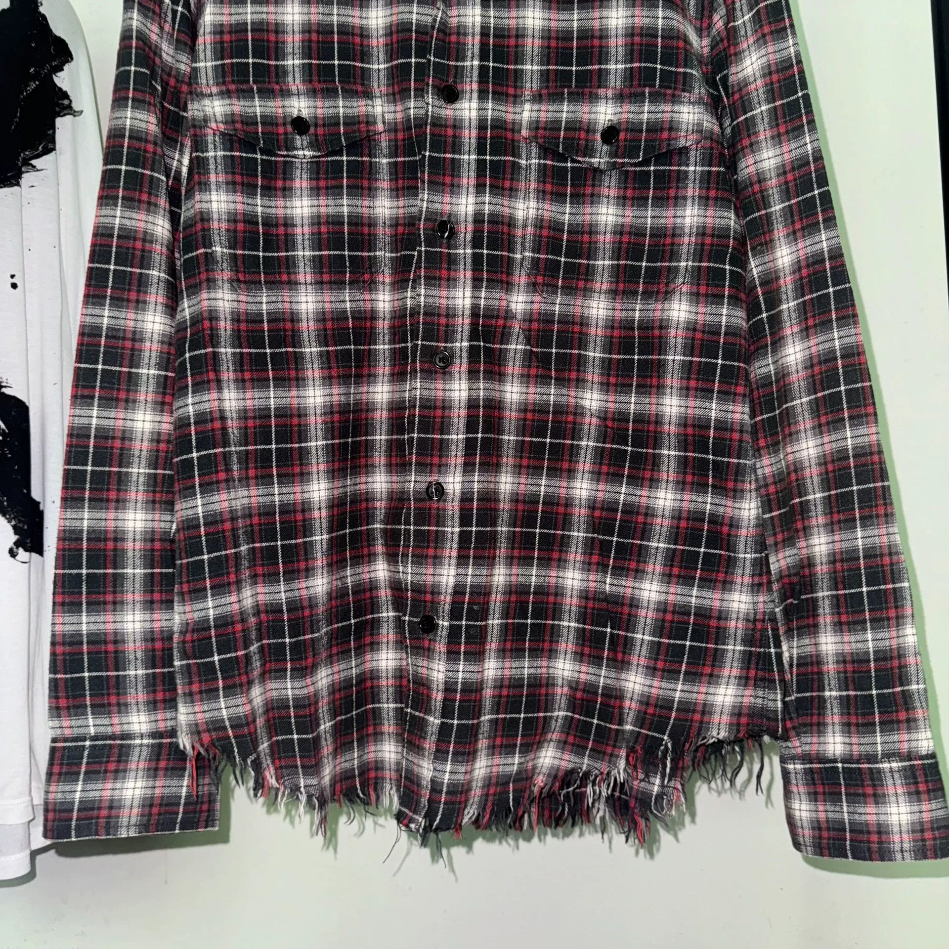 Saint Laurent Paris Saint Laurent 16SS Fringe Check Shirt Size US S / EU 44-46 / 1 - 3 Thumbnail