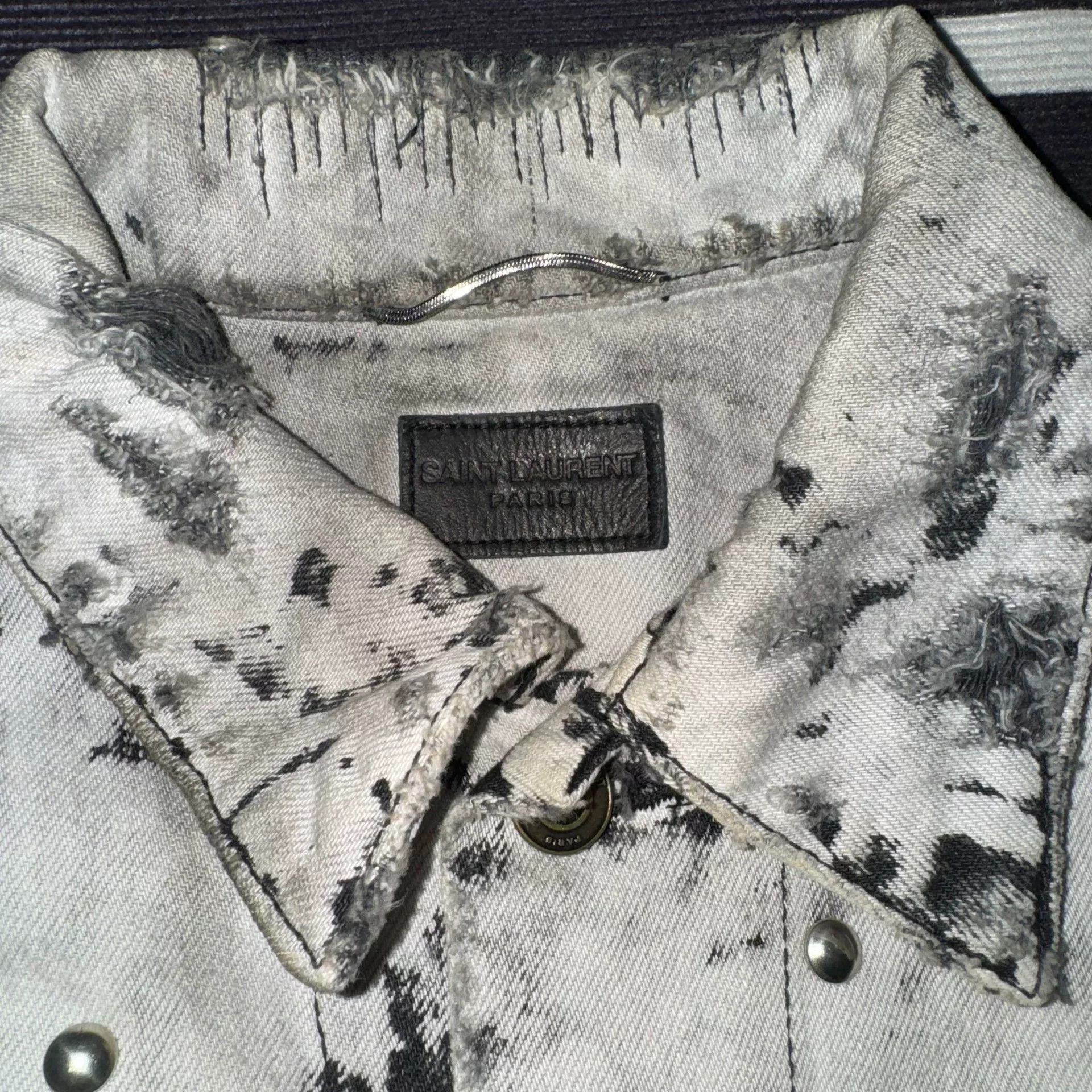Hedi Slimane Saint Laurent Hedi Slimane Punk Denim Jacket Size US XS / EU 42 / 0 - 2 Thumbnail
