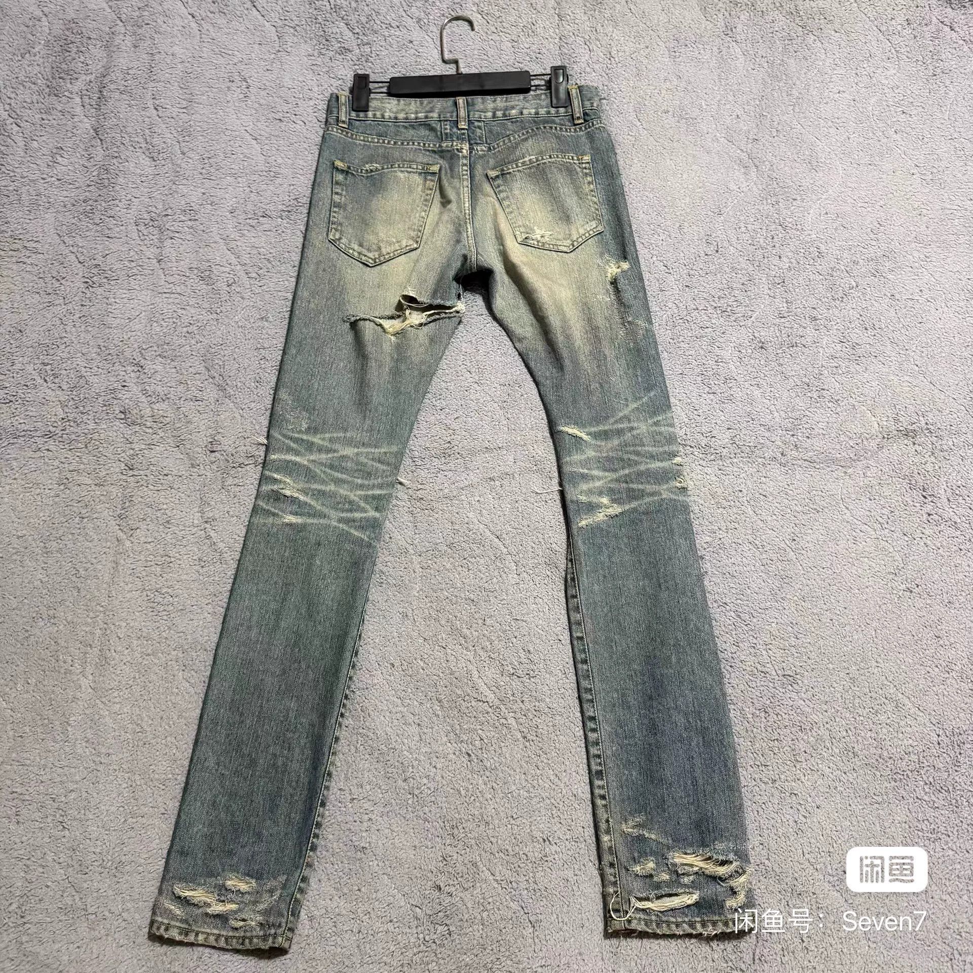 Hedi Slimane Saint Laurent SLP 13FW Distressed Blue Jeans Size US 29 - 2 Thumbnail