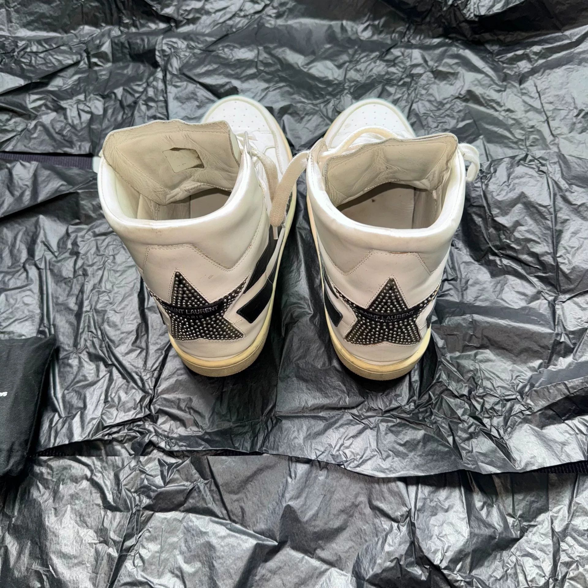 Saint Laurent Paris Saint Laurent SLP Studded Star High-Top Size US 7 / EU 40 - 3 Thumbnail