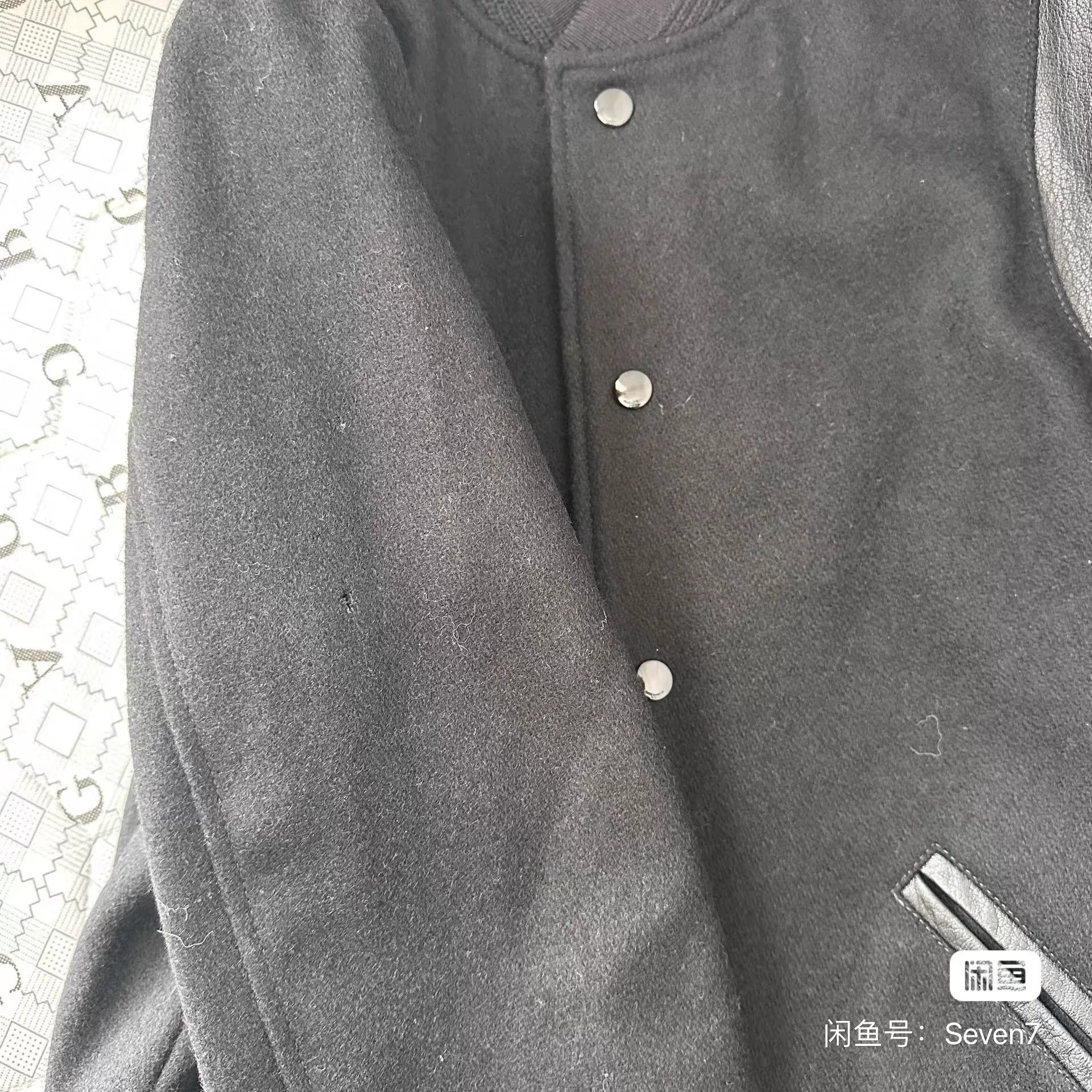Yves Saint Laurent YSL Teddy Wool Leather Baseball Jacket Size US M / EU 48-50 / 2 - 4 Thumbnail