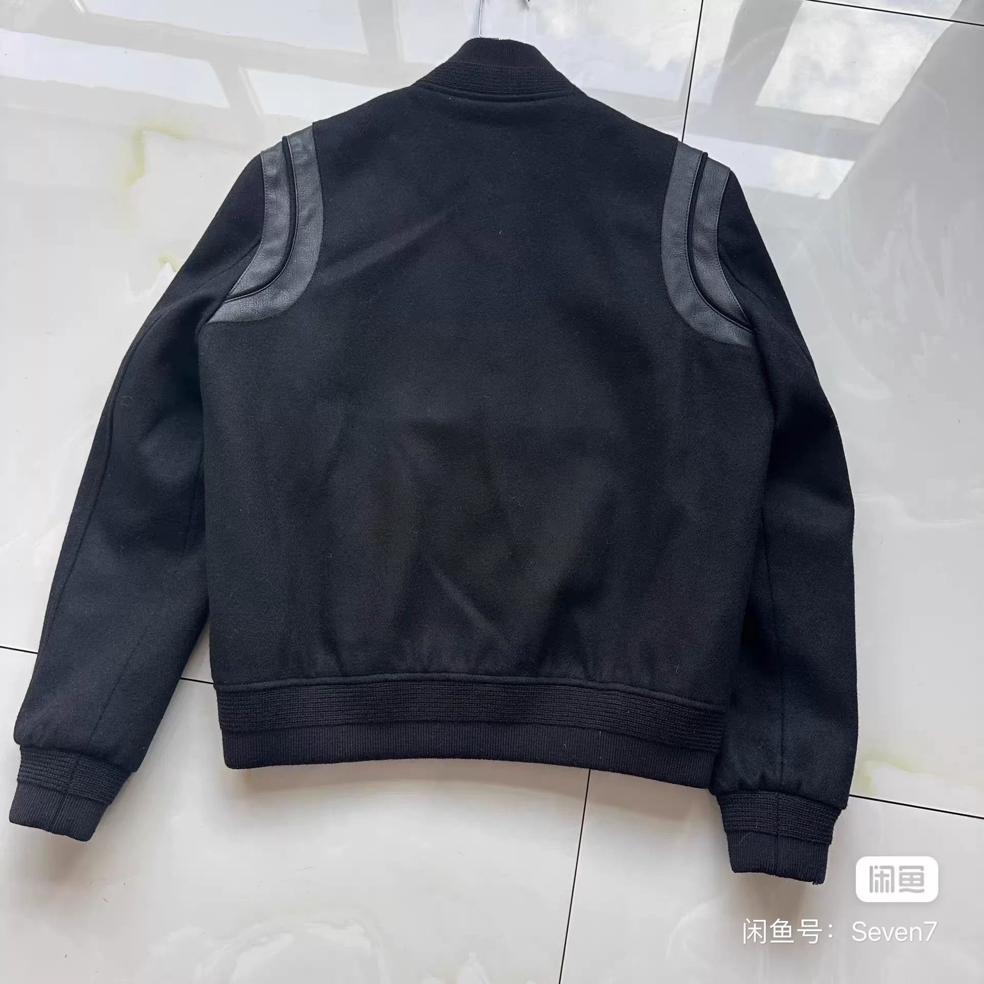 Yves Saint Laurent YSL Teddy Wool Leather Baseball Jacket Size US M / EU 48-50 / 2 - 2 Thumbnail