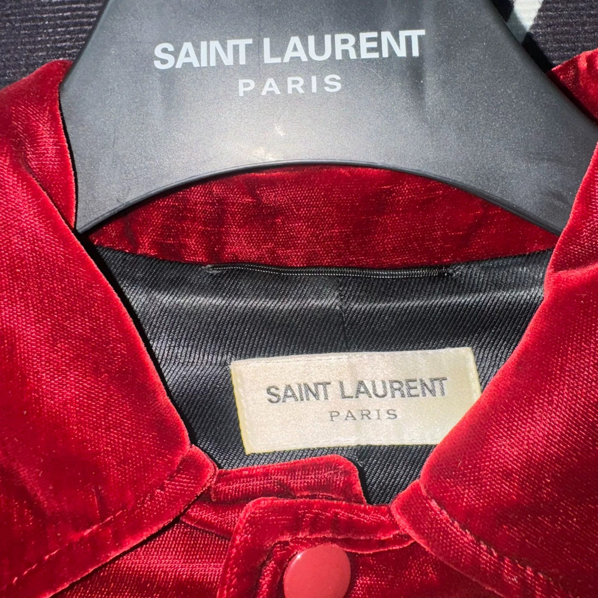 Saint Laurent Paris Saint Laurent 16FW Red Velvet Crystal Note Size US S / EU 44-46 / 1 - 3 Thumbnail