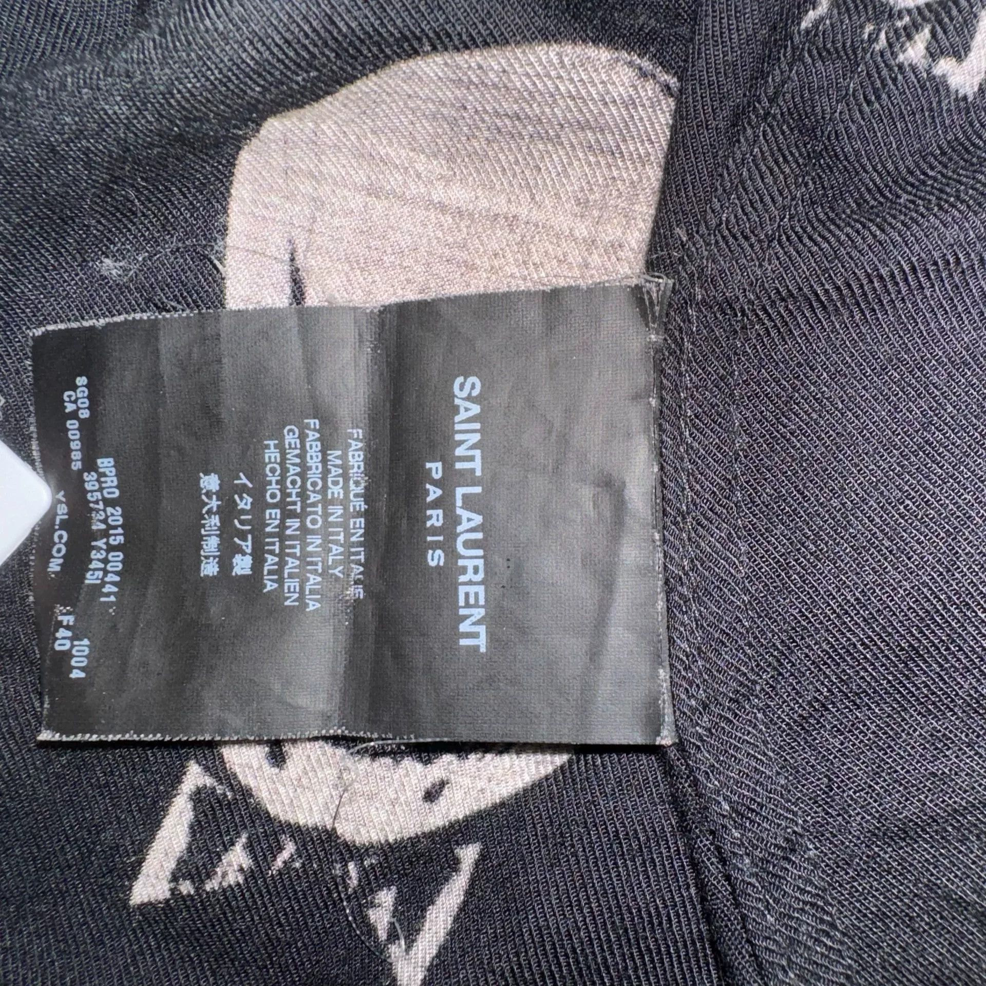 Saint Laurent Paris Saint Laurent Skull Logo Silk Shirt Size US XXS / EU 40 - 5 Thumbnail