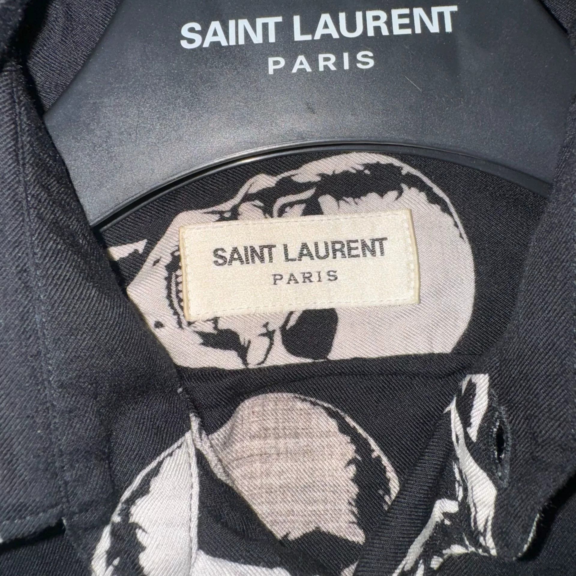 Saint Laurent Paris Saint Laurent Skull Logo Silk Shirt Size US XXS / EU 40 - 4 Thumbnail