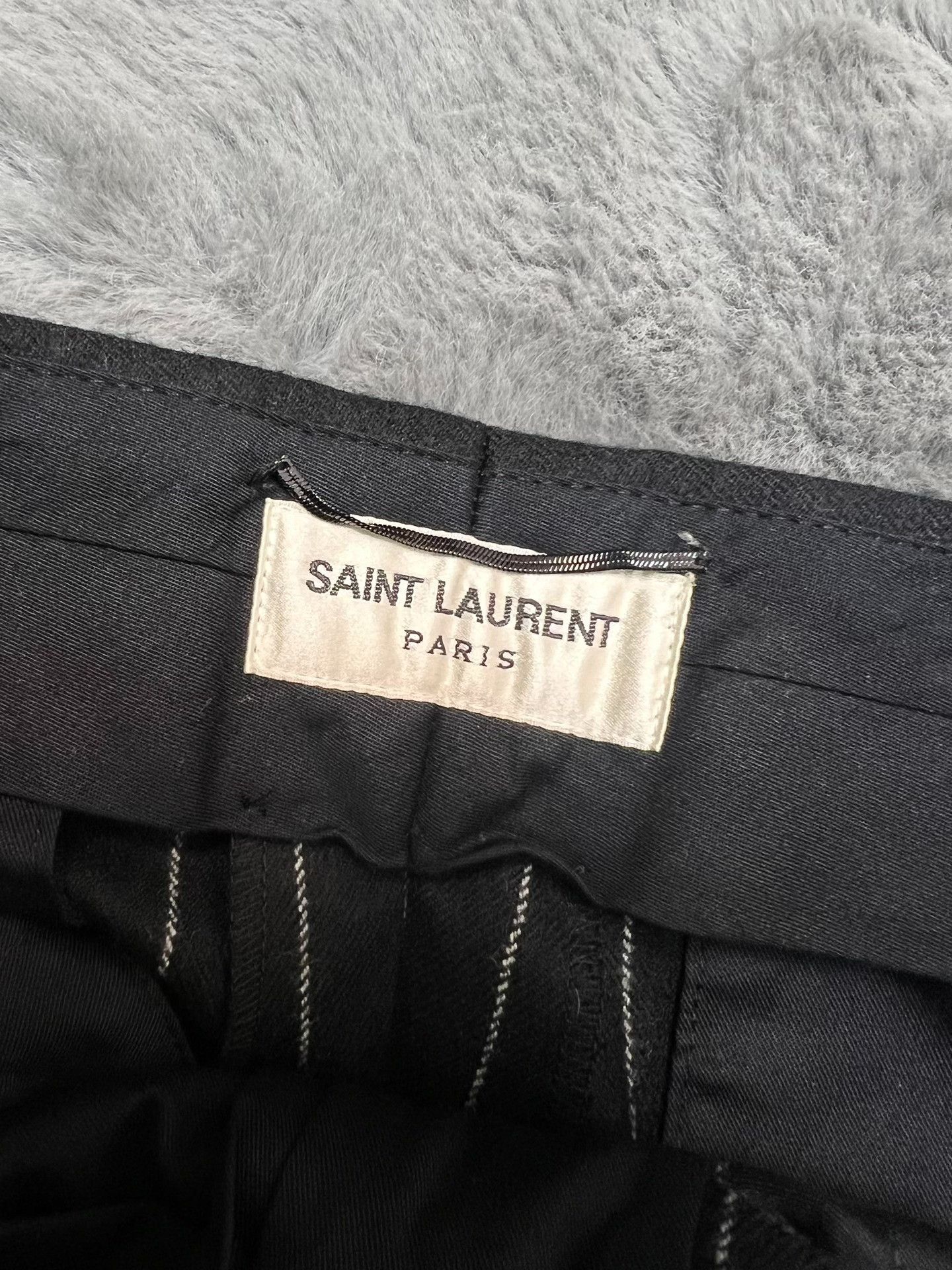 Saint Laurent Paris Saint Laurent SLP 2016 Runway Silver Striped Wool Trousers Size US 30 / EU 46 - 3 Thumbnail