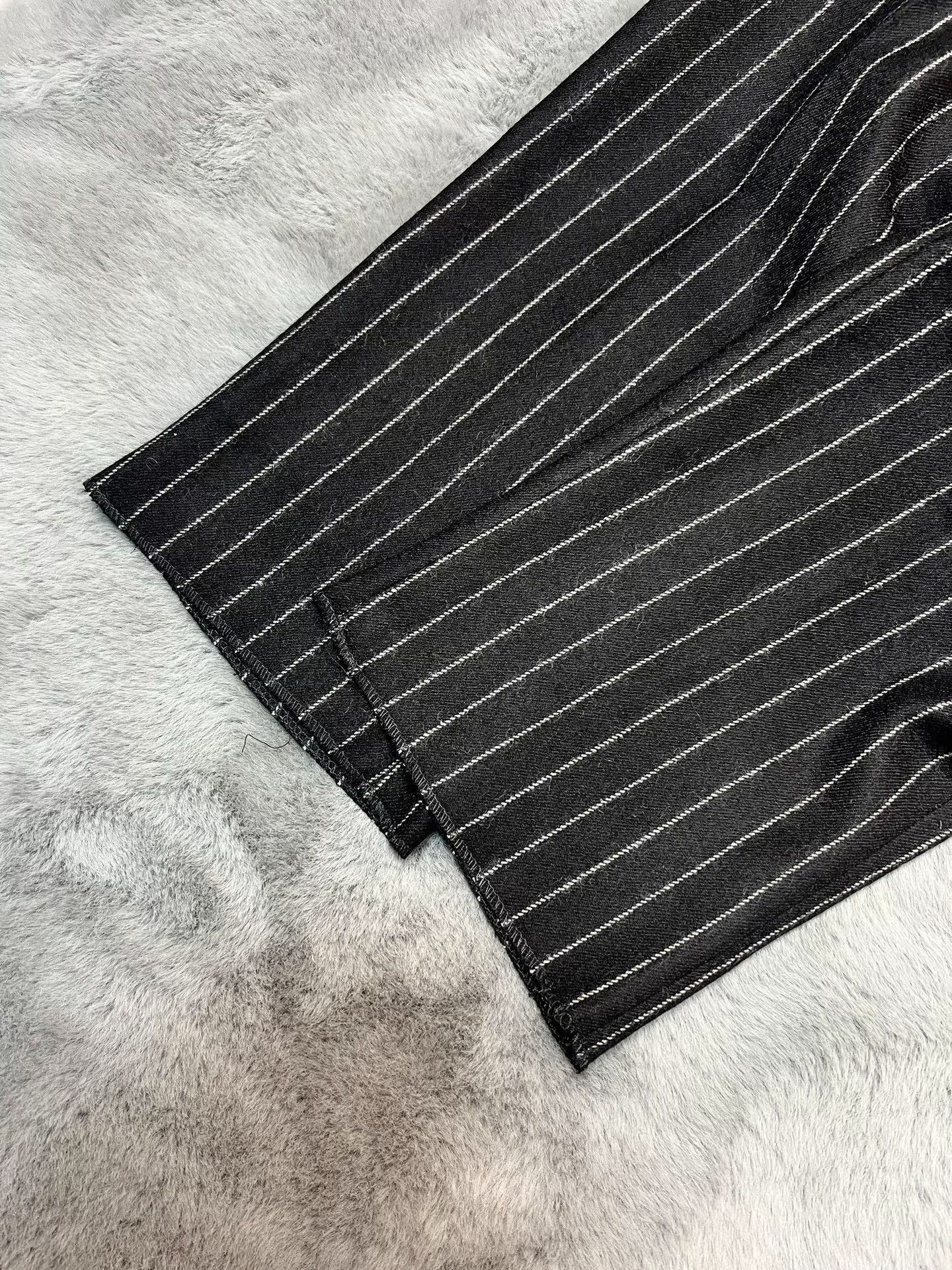 Saint Laurent Paris Saint Laurent SLP 2016 Runway Silver Striped Wool Trousers Size US 30 / EU 46 - 6 Thumbnail