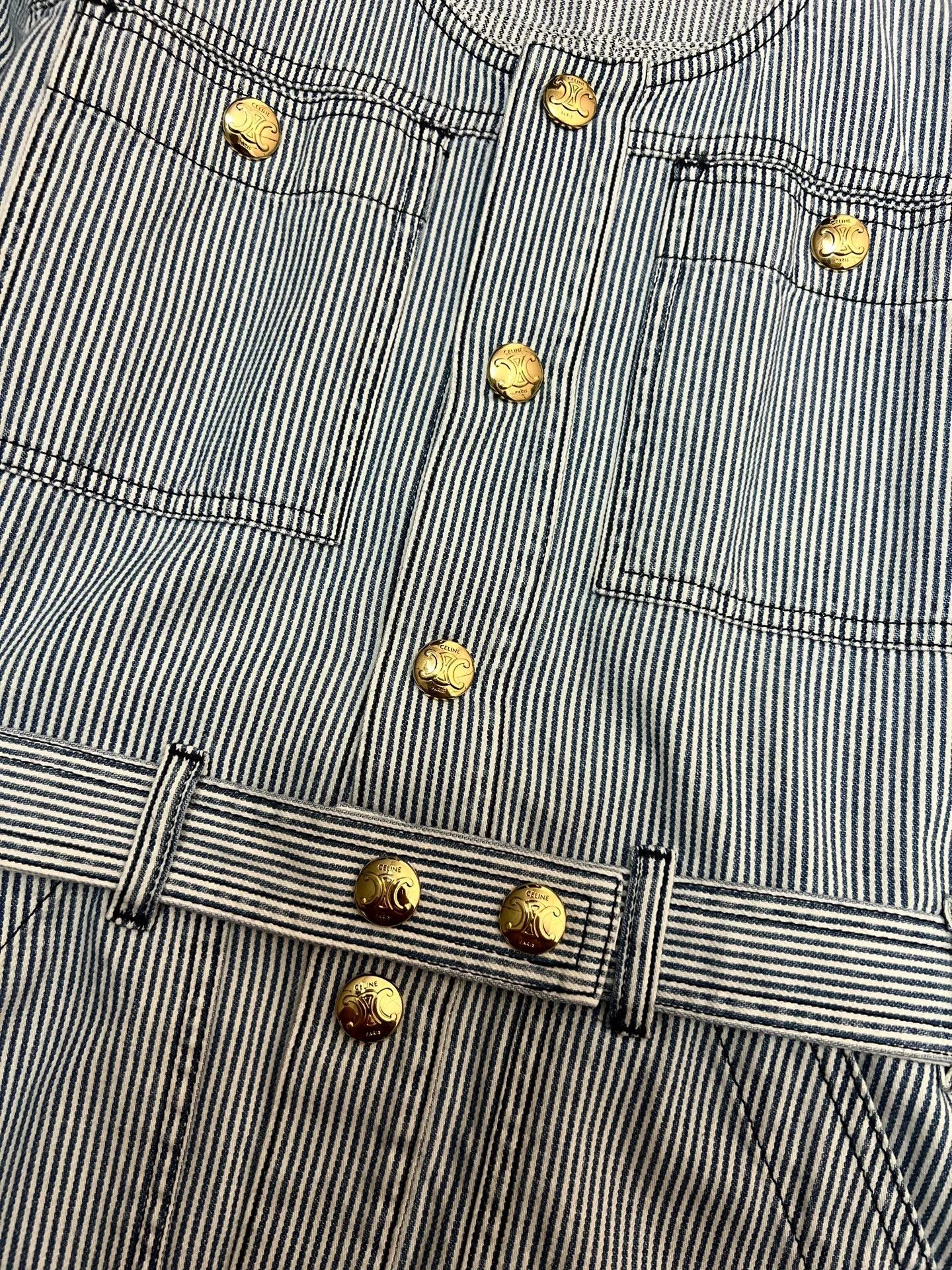 Celine Celine 23SS Runway Blue Stripe Denim Dress Size XS / US 0-2 / IT 36-38 - 4 Thumbnail