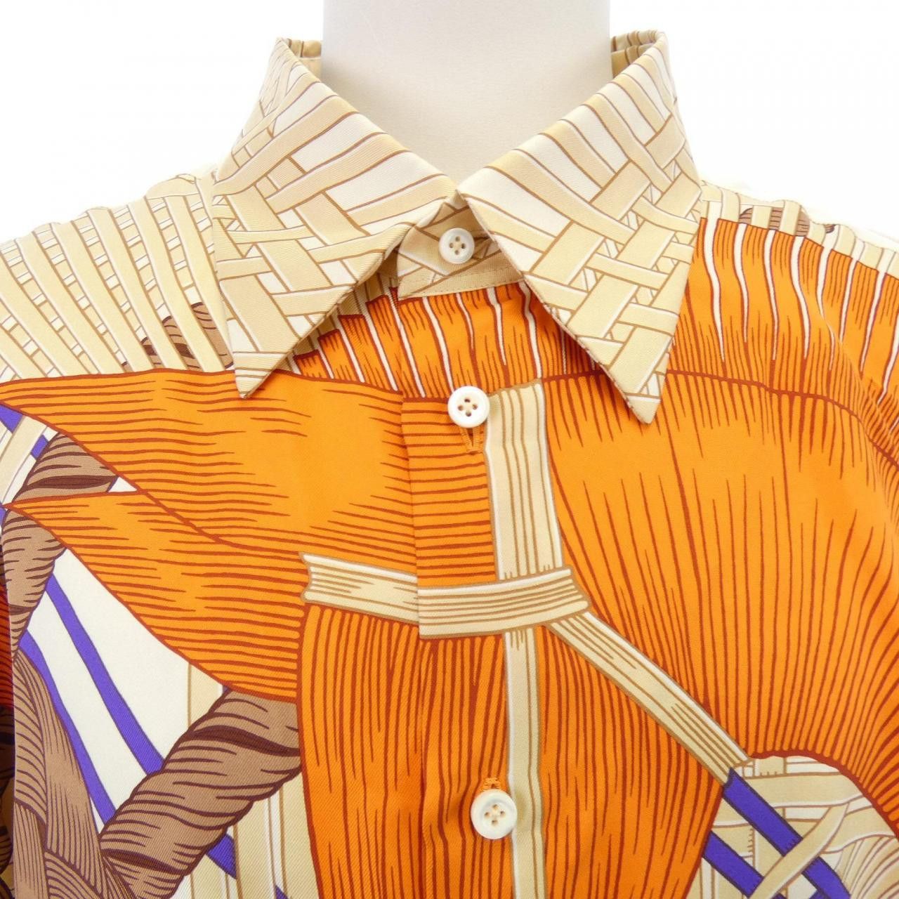 Hermes Hermes Hermes CHEMISE SUR MESURE Silk Shirt Textile Dress Shirt DUTY FREE for USA Size ONE SIZE - 5 Thumbnail