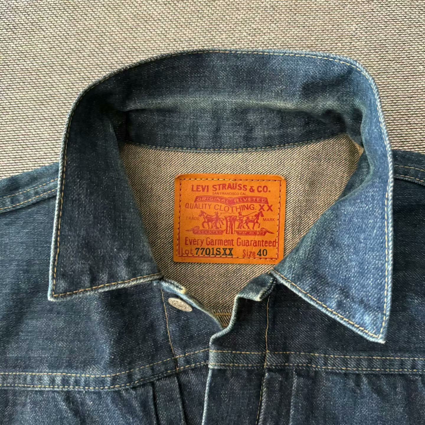 Levi's Vintage Clothing Levi's LVC 7701SXX Japan Denim Jacket Size US XXS / EU 40 - 3 Thumbnail