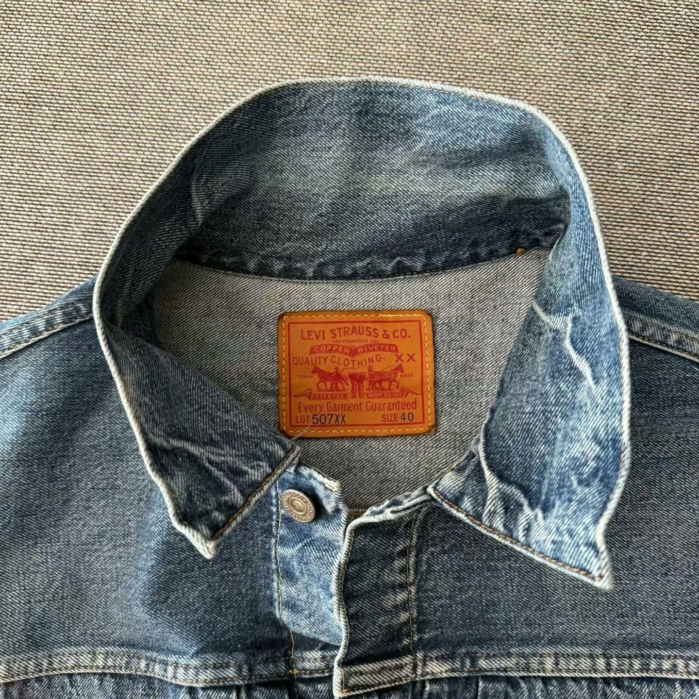 Levi's Vintage Clothing Levi's LVC 507XX Turkish Washed Denim Jacket Size US L / EU 52-54 / 3 - 3 Thumbnail