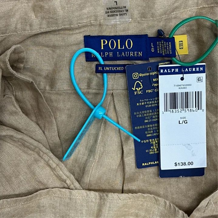 Polo Ralph Lauren Polo Ralph Lauren SS23 Men's Linen Long-Sleeve Shirt Size US L / EU 52-54 / 3 - 2 Thumbnail