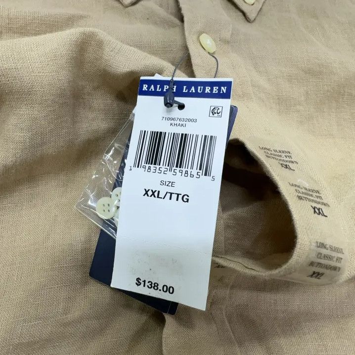 Polo Ralph Lauren Polo Ralph Lauren Linen Collar Long-Sleeve Shirt Size US XXL / EU 58 / 5 - 5 Thumbnail
