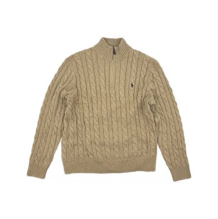 Polo Ralph Lauren Polo Ralph Lauren FW22 Cable-Knit Half-Zip Sweater Size US XL / EU 56 / 4 - 2 Thumbnail