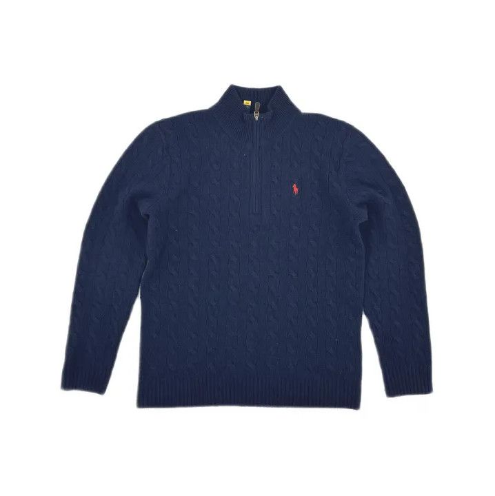 Polo Ralph Lauren Polo Ralph Lauren Men's Solid Pony Embroidered Half-Zip Sweater Size US M / EU 48-50 / 2 - 2 Thumbnail