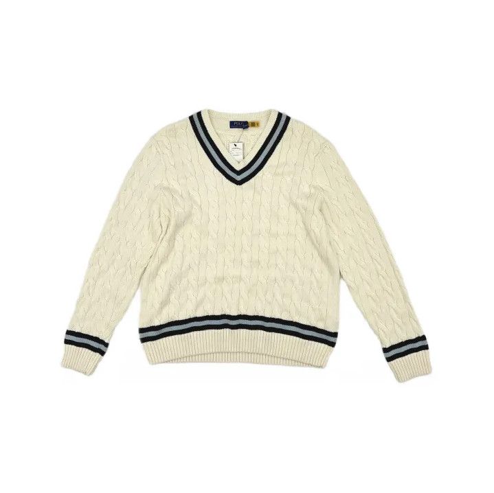 Polo Ralph Lauren Polo Ralph Lauren Striped V-Neck Long-Sleeve Knit Sweater Size US XL / EU 56 / 4 - 2 Thumbnail