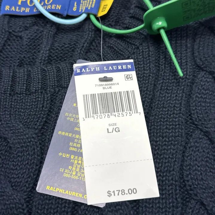 Polo Ralph Lauren Polo Ralph Lauren Men's Cable Knit Crewneck Sweater Size US L / EU 52-54 / 3 - 3 Thumbnail