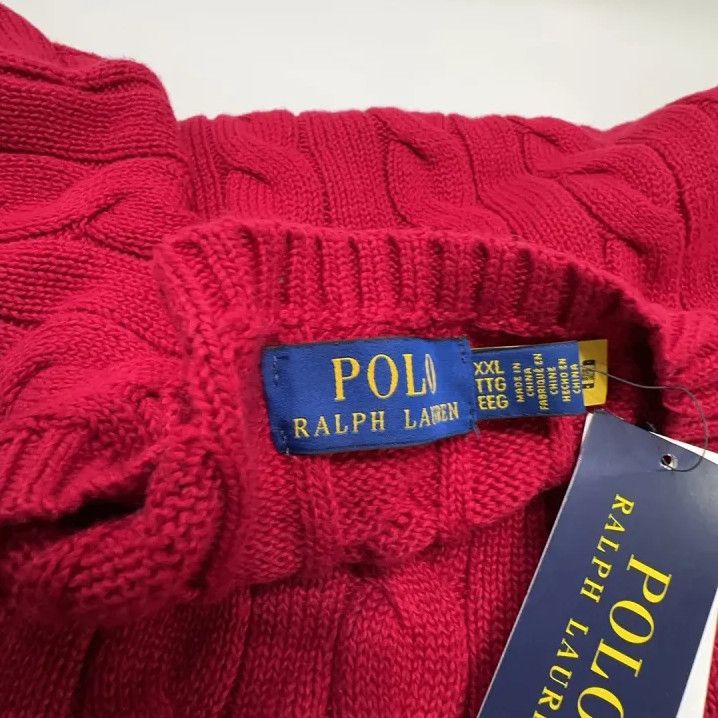 Polo Ralph Lauren Polo Ralph Lauren SS23 Cable Knit Logo Crewneck Sweater Size US XXL / EU 58 / 5 - 4 Thumbnail