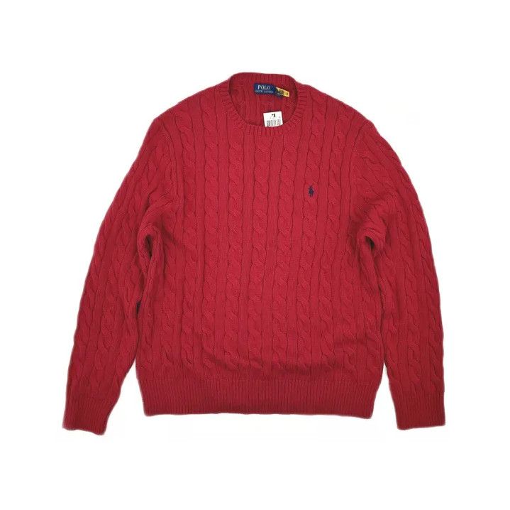 Polo Ralph Lauren Polo Ralph Lauren SS23 Cable Knit Logo Crewneck Sweater Size US XXL / EU 58 / 5 - 2 Thumbnail