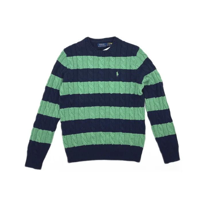 Polo Ralph Lauren Polo Ralph Lauren Cable-Knit Striped Pony Sweater Size US S / EU 44-46 / 1 - 2 Thumbnail