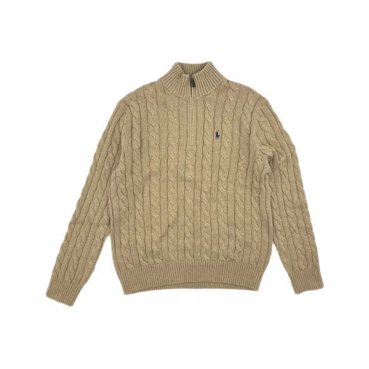 Polo Ralph Lauren Polo Ralph Lauren FW22 Solid Cable-Knit Half-Zip Sweater Size US L / EU 52-54 / 3 - 2 Thumbnail