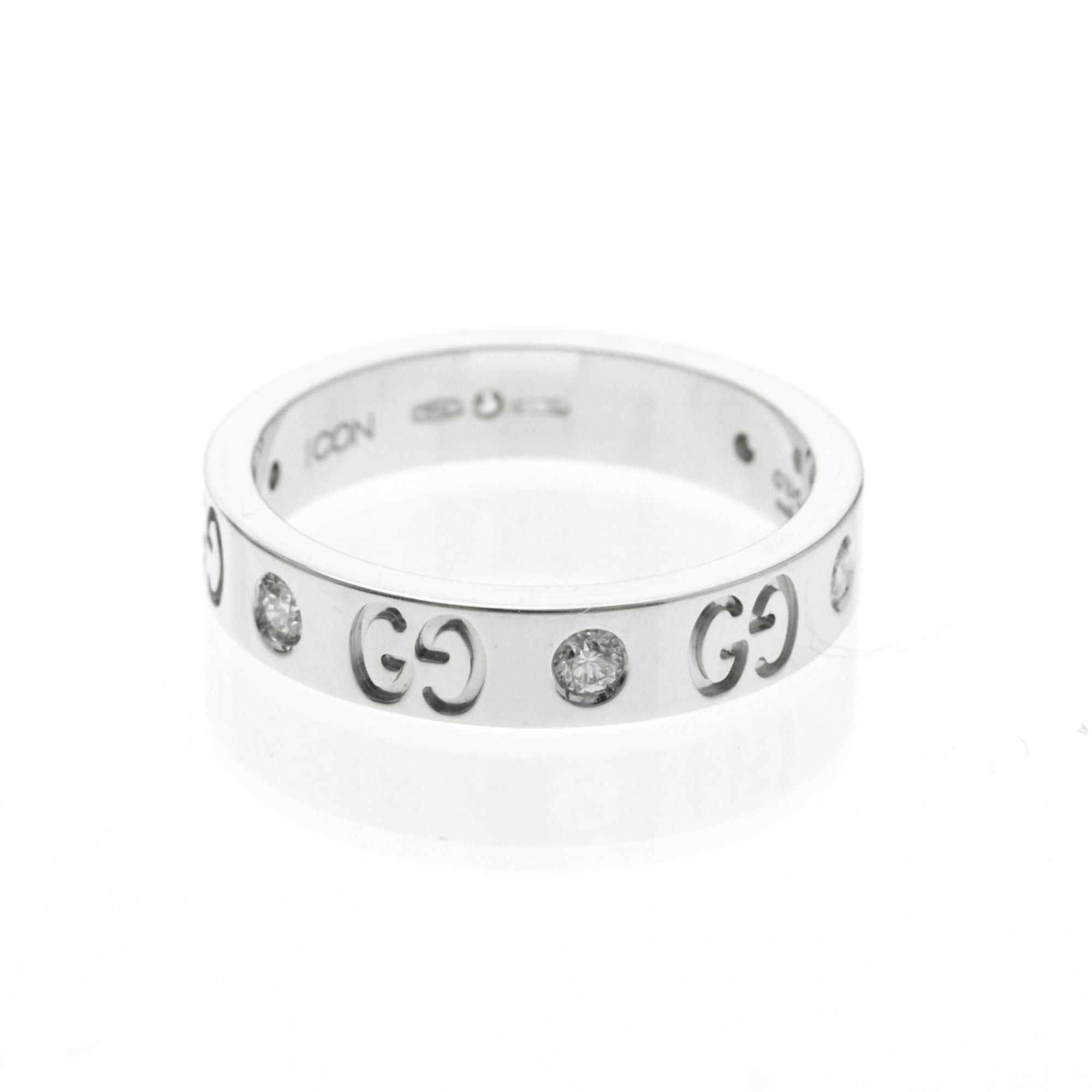 Gucci Gucci Icon Diamond Ring White Gold (18K) Fashion Diamond Band Ring Silver Size ONE SIZE - 2 Thumbnail
