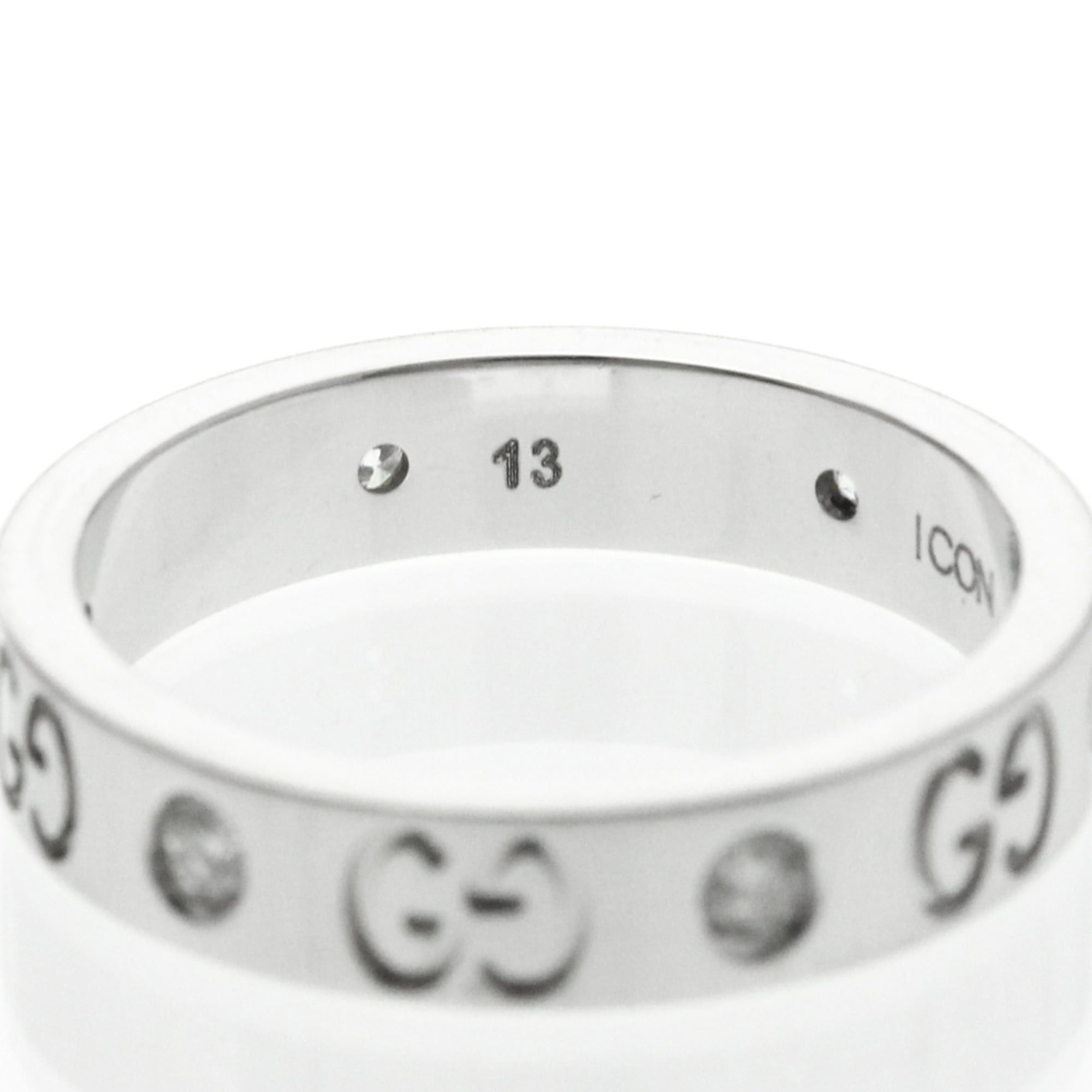 Gucci Gucci Icon Diamond Ring White Gold (18K) Fashion Diamond Band Ring Silver Size ONE SIZE - 7 Thumbnail
