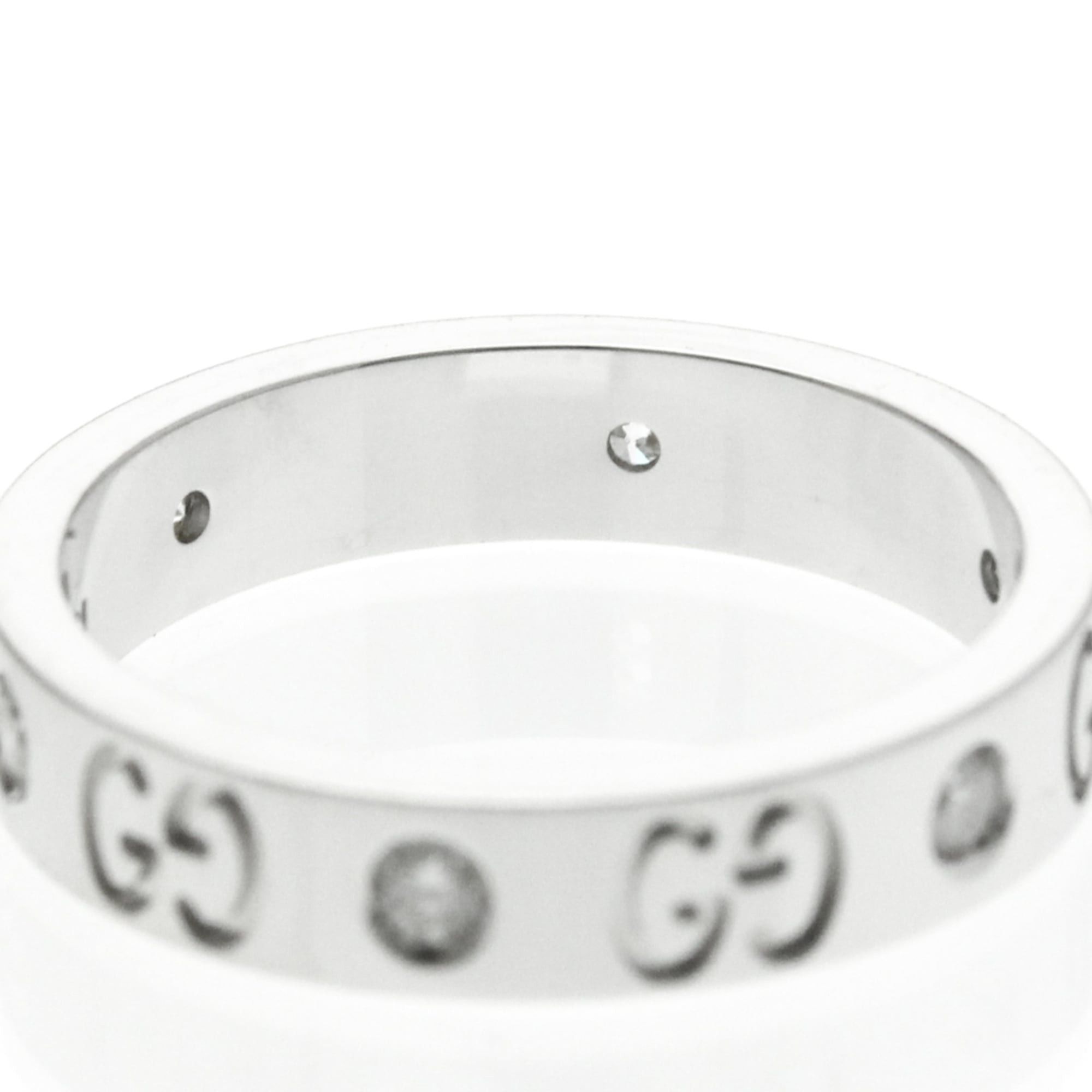 Gucci Gucci Icon Diamond Ring White Gold (18K) Fashion Diamond Band Ring Silver Size ONE SIZE - 8 Thumbnail