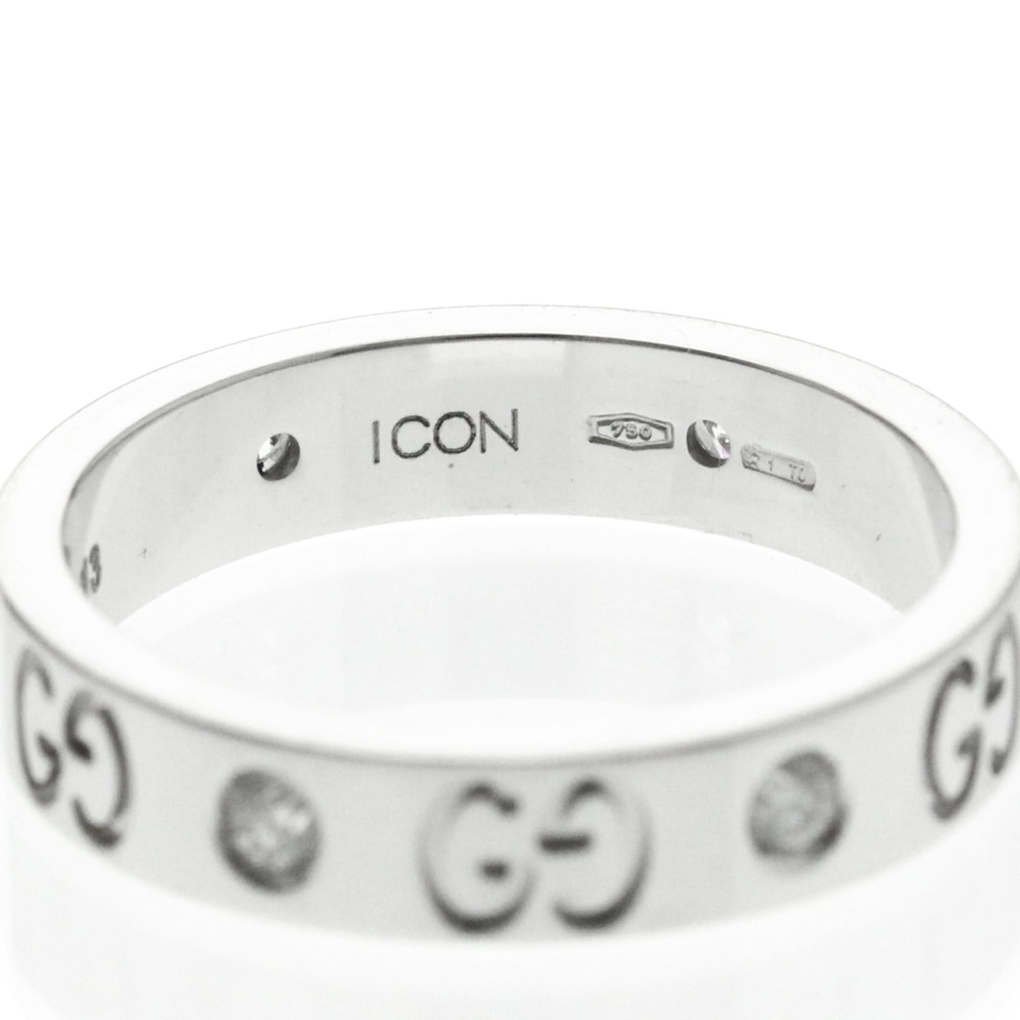 Gucci Gucci Icon Diamond Ring White Gold (18K) Fashion Diamond Band Ring Silver Size ONE SIZE - 6 Thumbnail