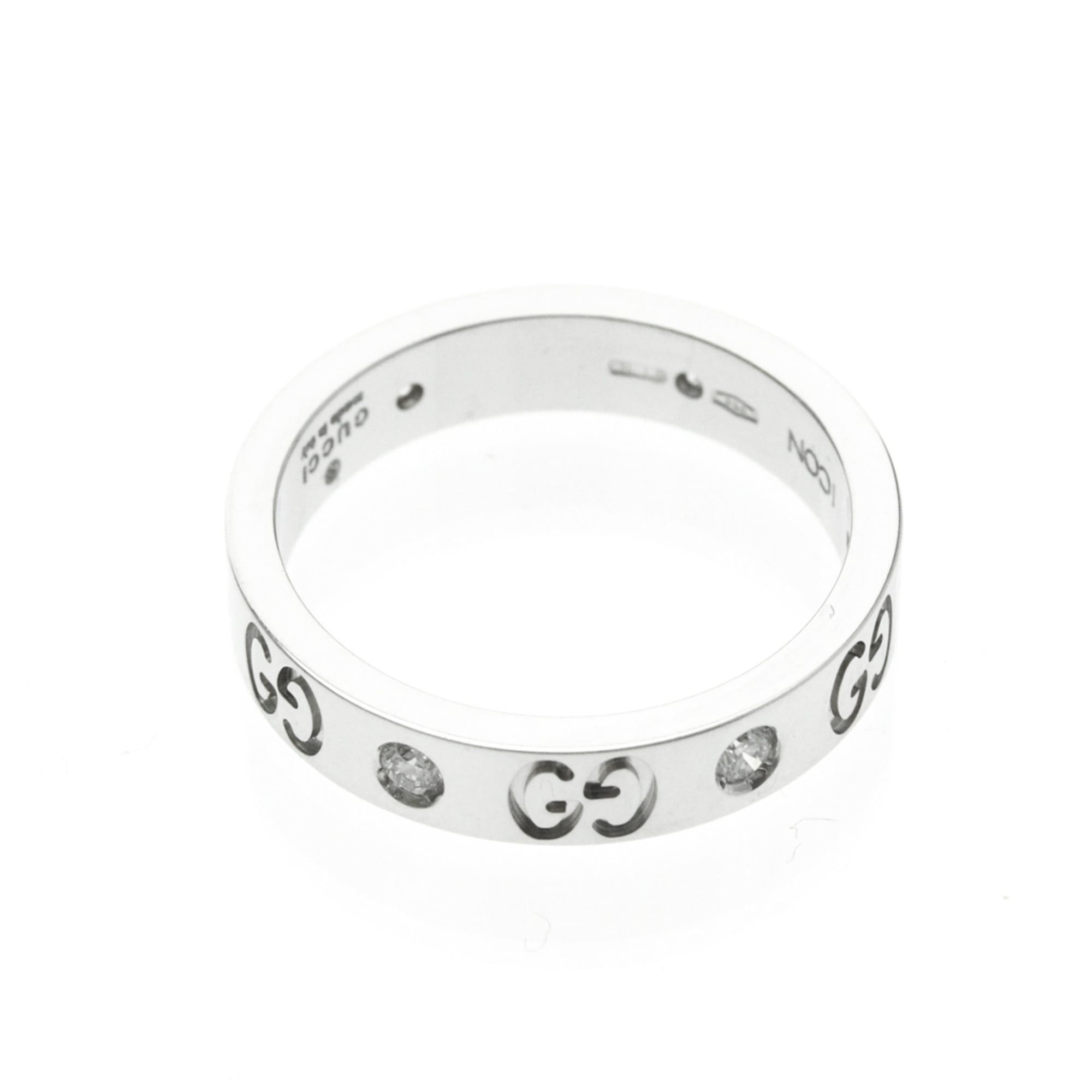 Gucci Gucci Icon Diamond Ring White Gold (18K) Fashion Diamond Band Ring Silver Size ONE SIZE - 9 Thumbnail