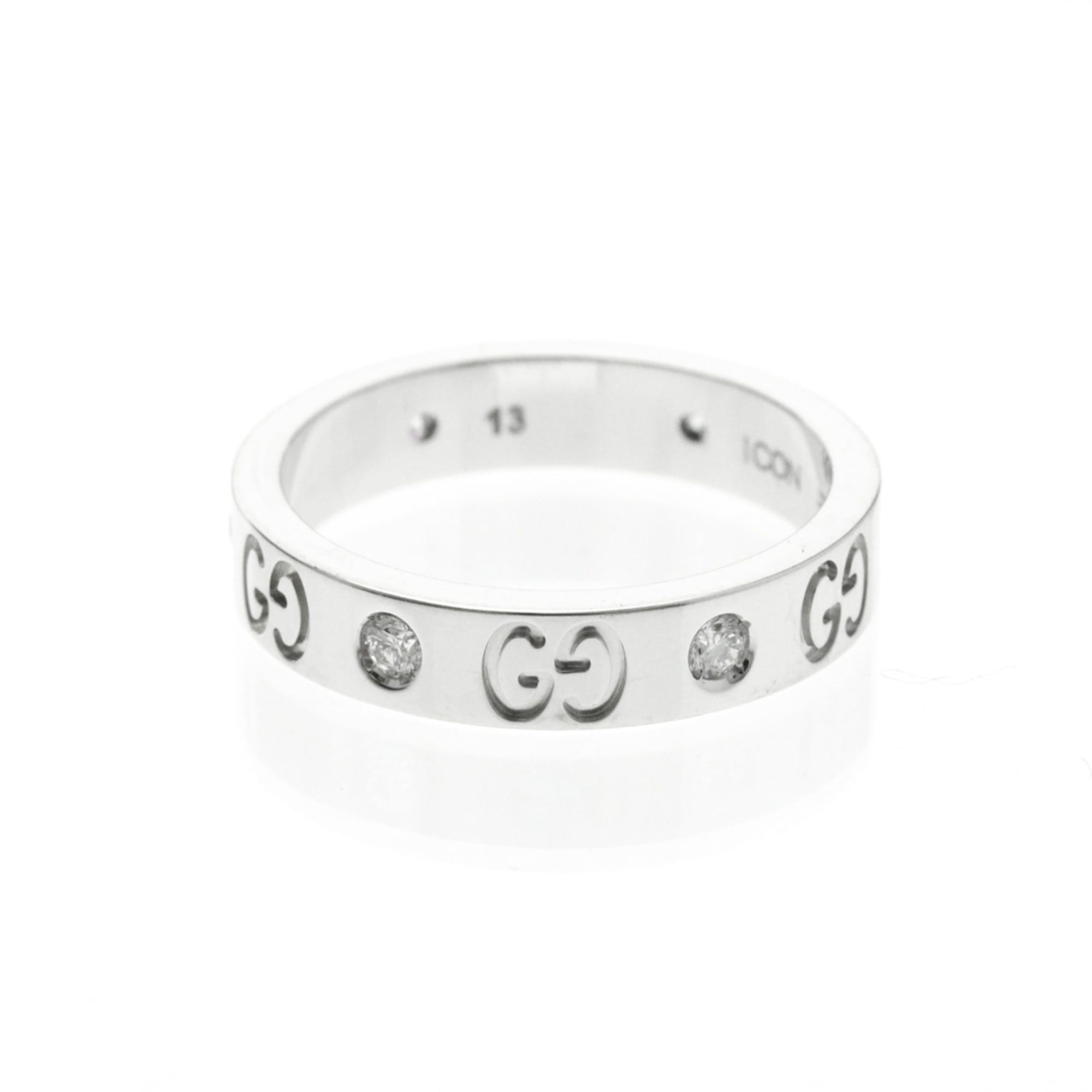 Gucci Gucci Icon Diamond Ring White Gold (18K) Fashion Diamond Band Ring Silver Size ONE SIZE - 3 Thumbnail