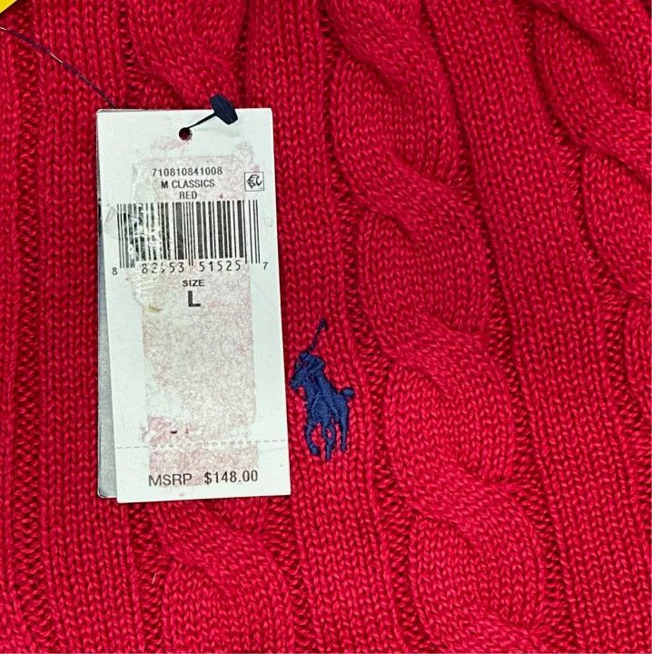 Polo Ralph Lauren Polo Ralph Lauren SS24 Cable Knit Logo Long Sleeve Sweater Size US L / EU 52-54 / 3 - 3 Thumbnail