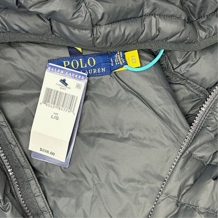 Polo Ralph Lauren Polo Ralph Lauren Gray Quilted Logo Hooded Jacket Size US L / EU 52-54 / 3 - 2 Thumbnail