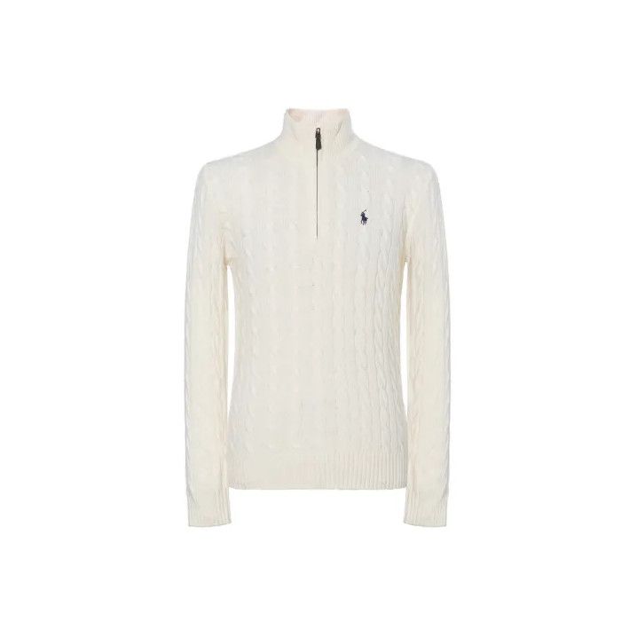 Polo Ralph Lauren Polo Ralph Lauren Cream High-Neck Half-Zip Sweater Size US L / EU 52-54 / 3 - 2 Thumbnail