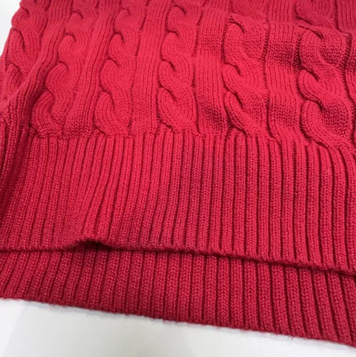 Polo Ralph Lauren Polo Ralph Lauren Men's Red Cable Knit Logo Sweater Size US XL / EU 56 / 4 - 7 Thumbnail