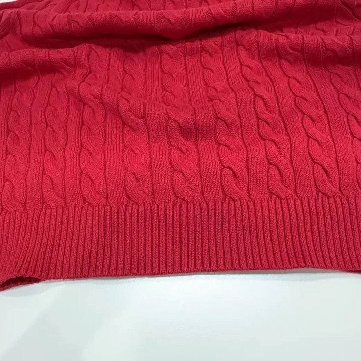 Polo Ralph Lauren Polo Ralph Lauren Men's Red Cable Knit Logo Sweater Size US XL / EU 56 / 4 - 9 Thumbnail