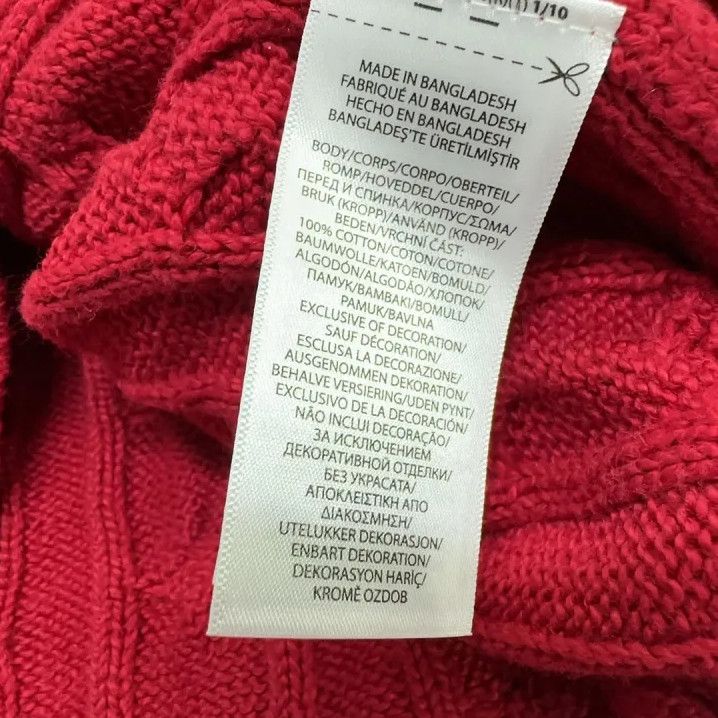 Polo Ralph Lauren Polo Ralph Lauren Men's Red Cable Knit Logo Sweater Size US XL / EU 56 / 4 - 6 Thumbnail