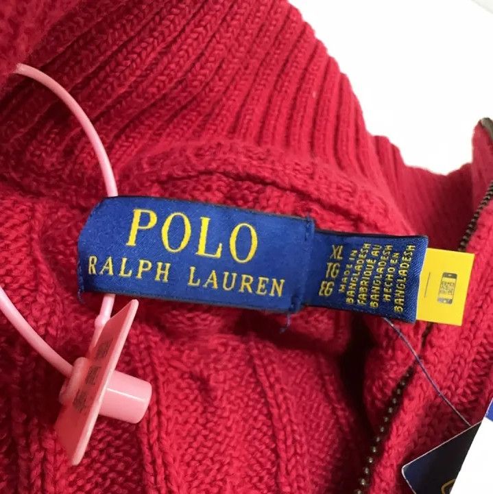 Polo Ralph Lauren Polo Ralph Lauren Men's Red Cable Knit Logo Sweater Size US XL / EU 56 / 4 - 5 Thumbnail