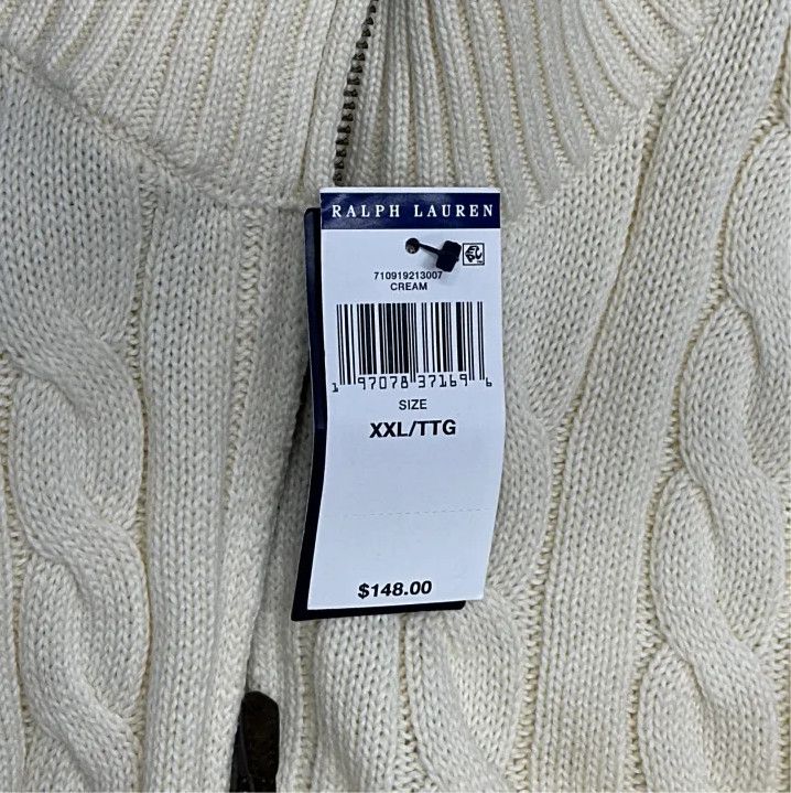 Polo Ralph Lauren Polo Ralph Lauren Solid Half-Zip Cable Knit Sweater Size US XXL / EU 58 / 5 - 3 Thumbnail
