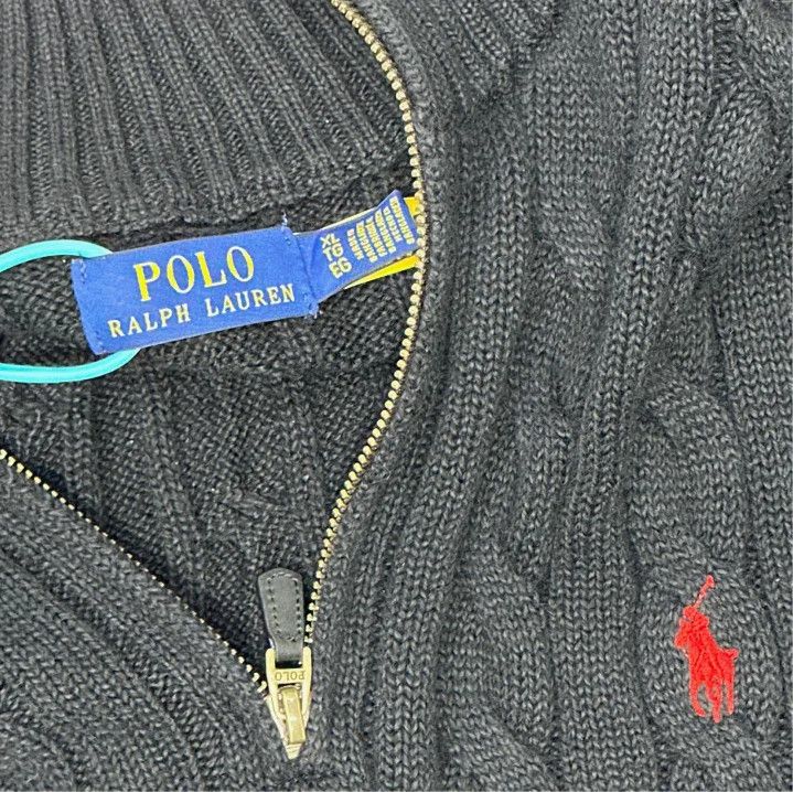Polo Ralph Lauren Polo Ralph Lauren Cable Knit Quarter-Zip Turtleneck Sweater Size US XL / EU 56 / 4 - 3 Thumbnail
